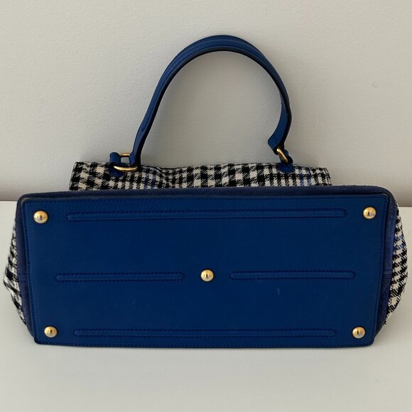 Authentic YSL Muse Two Houndstooth Leather Top Handle Bag - Picture 7 of 11